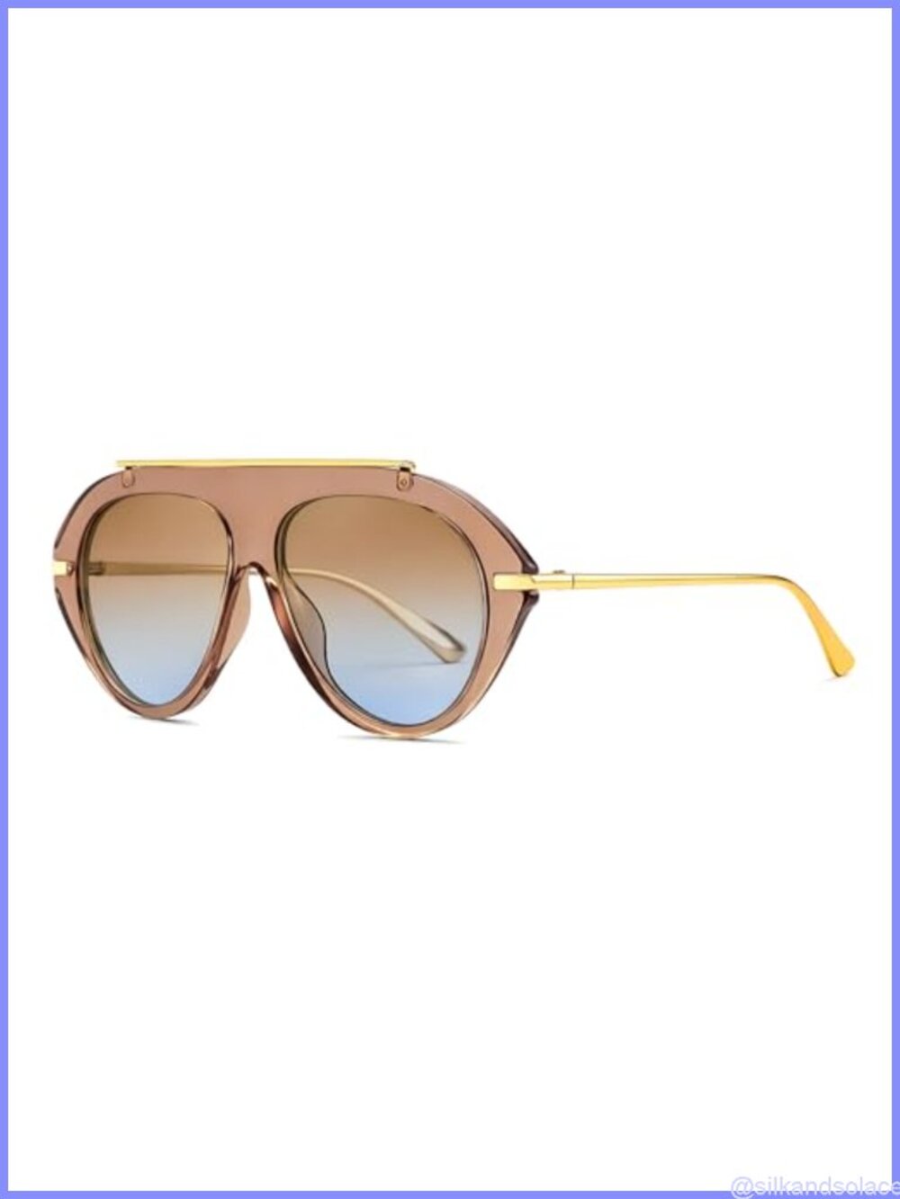 Oversized Retro Aviator Sunglasses UV400 Protection